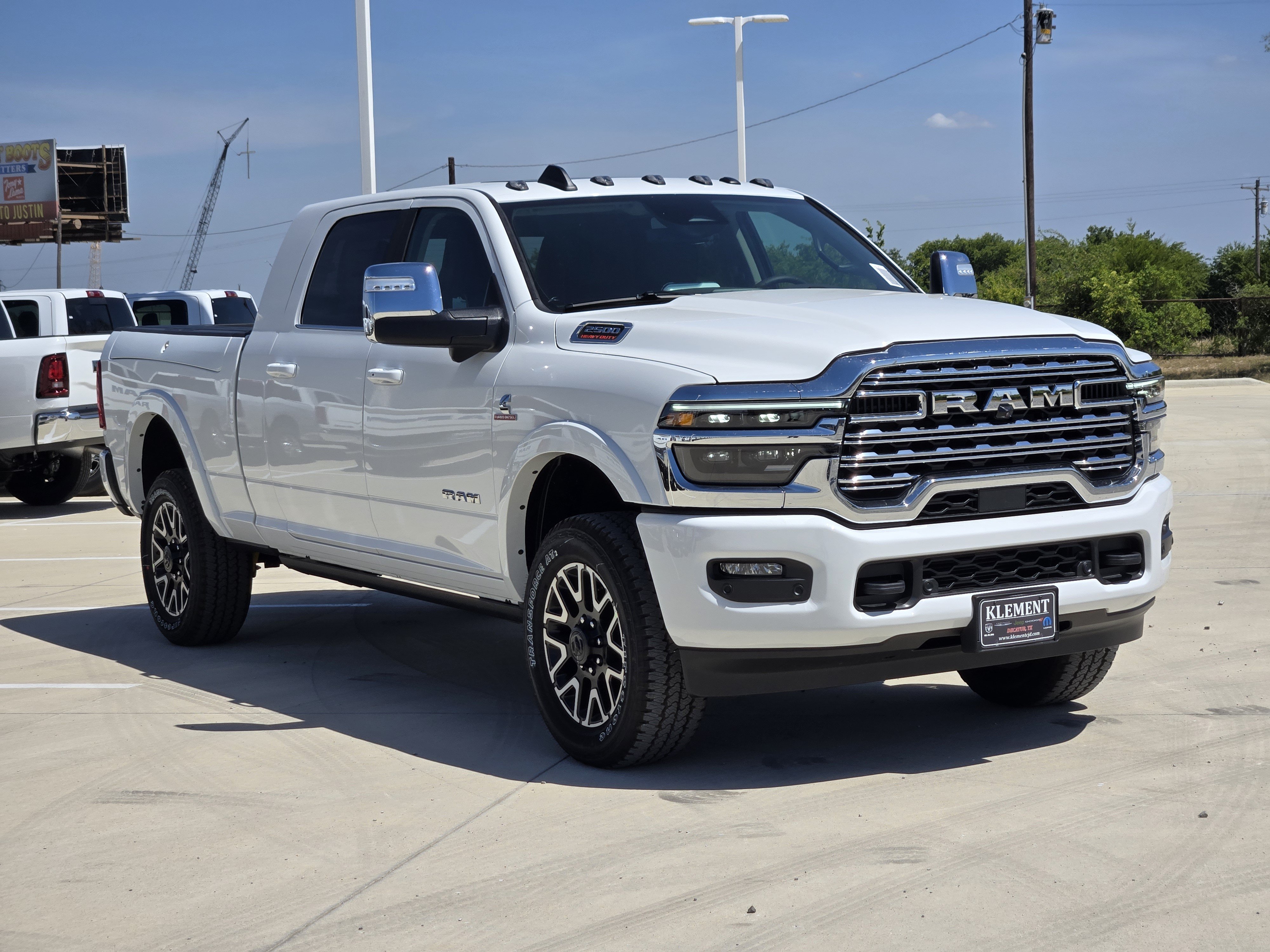 New 2026 Bright White Clear-Coat Exterior Paint RAM Limited Longhorn Mega Cab 4x4 8