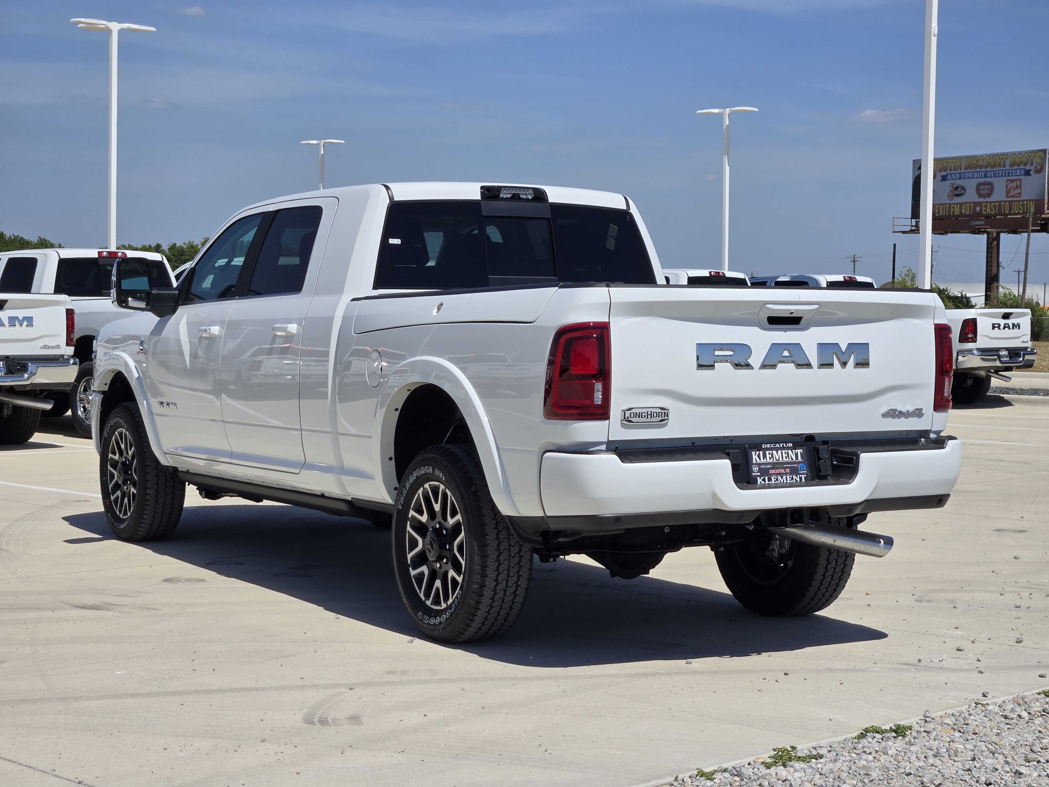 New 2026 Bright White Clear-Coat Exterior Paint RAM Limited Longhorn Mega Cab 4x4 8