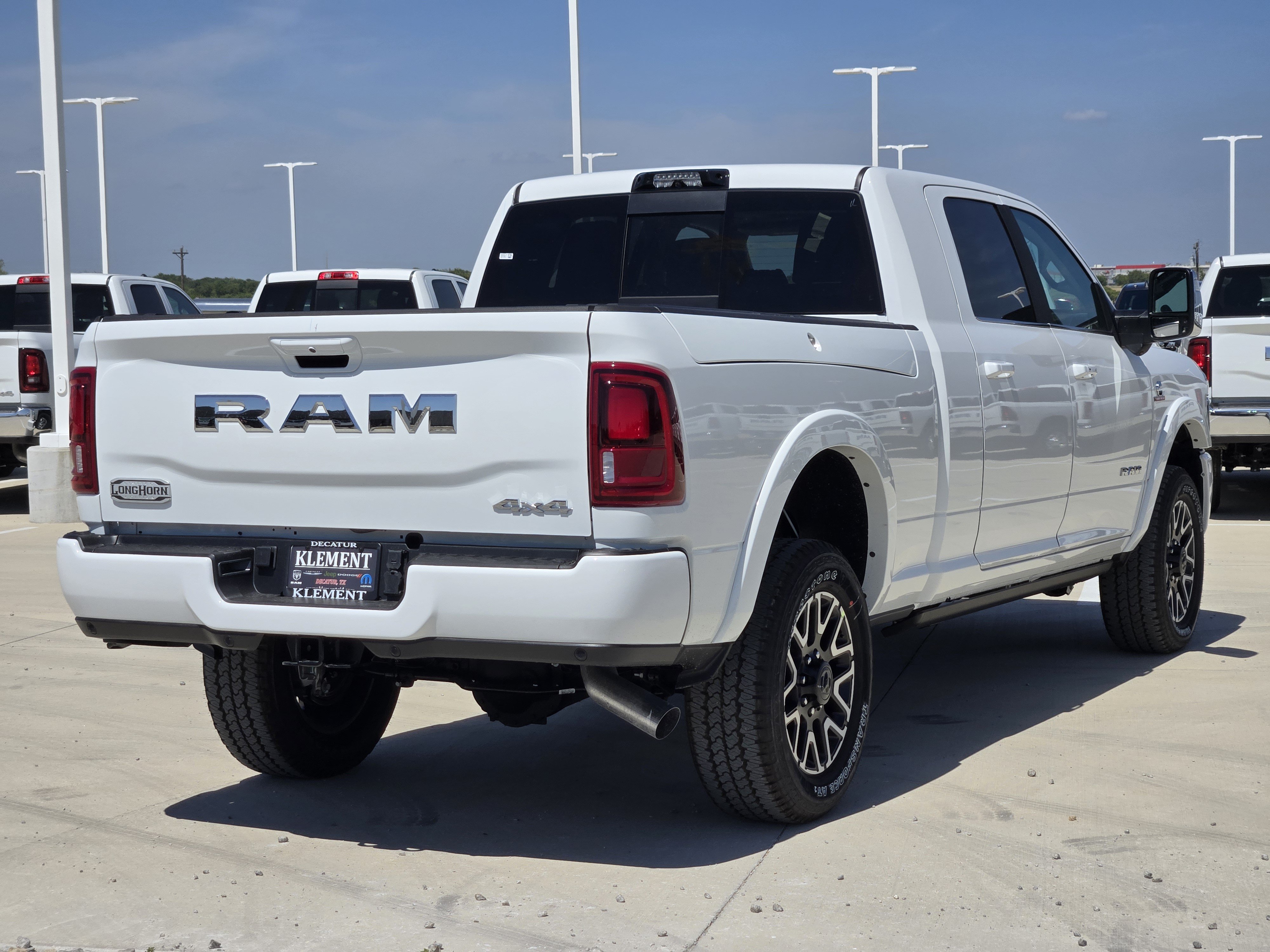 New 2026 Bright White Clear-Coat Exterior Paint RAM Limited Longhorn Mega Cab 4x4 8