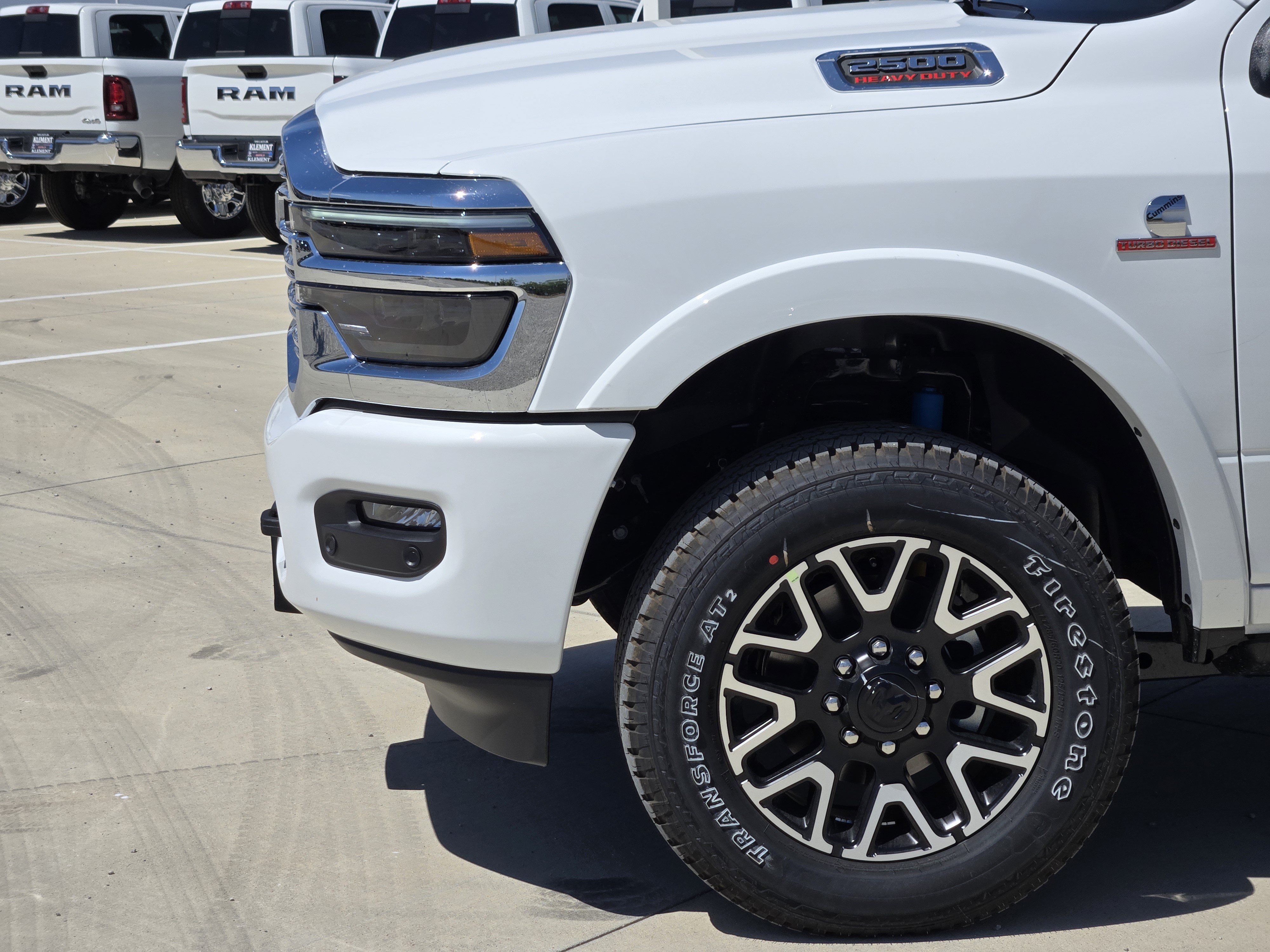 New 2026 Bright White Clear-Coat Exterior Paint RAM Limited Longhorn Mega Cab 4x4 8