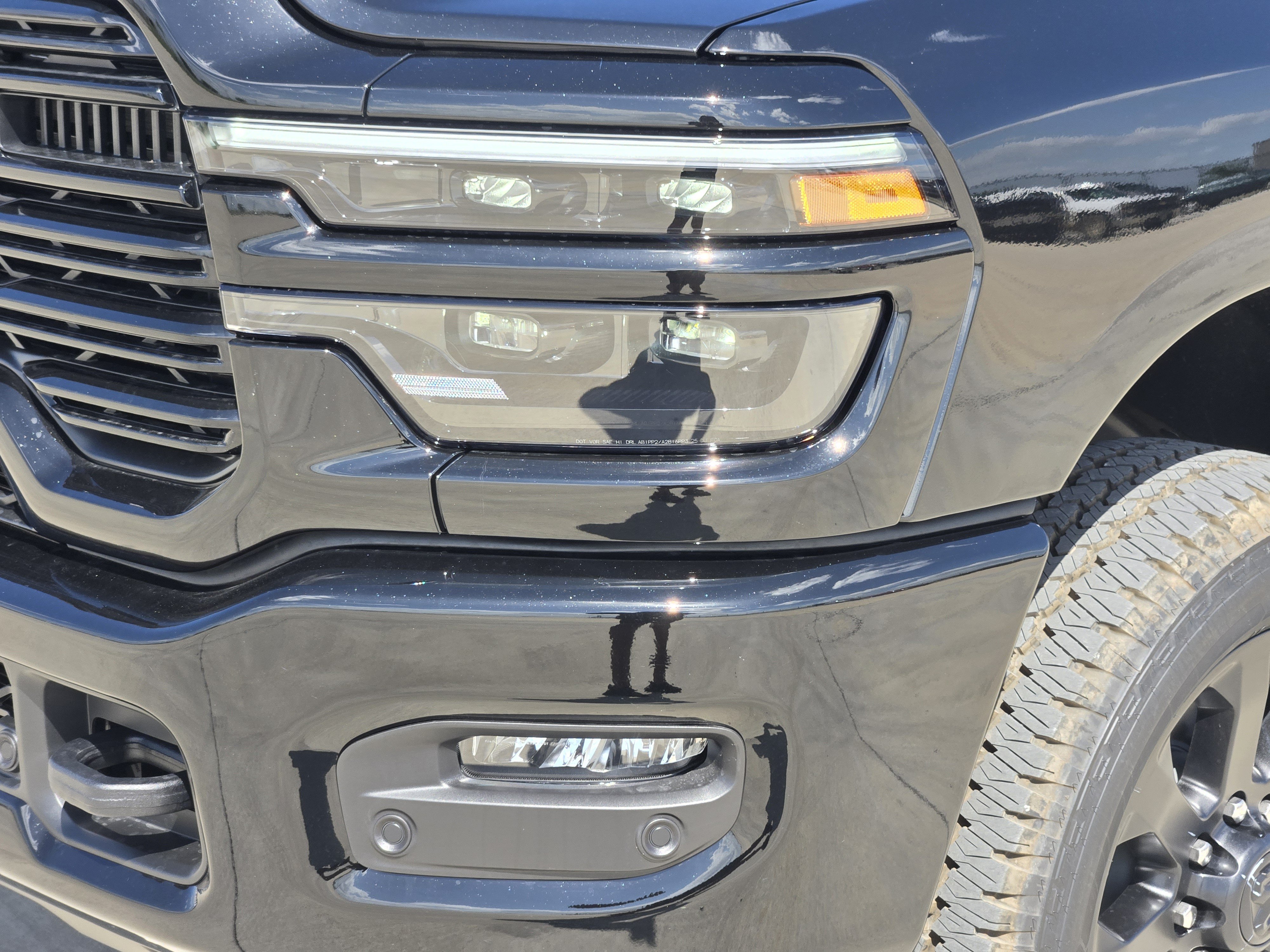 New 2026 Diamond Black Crystal Pearl-Coat Exterior Paint RAM Laramie Mega Cab 4x4 6