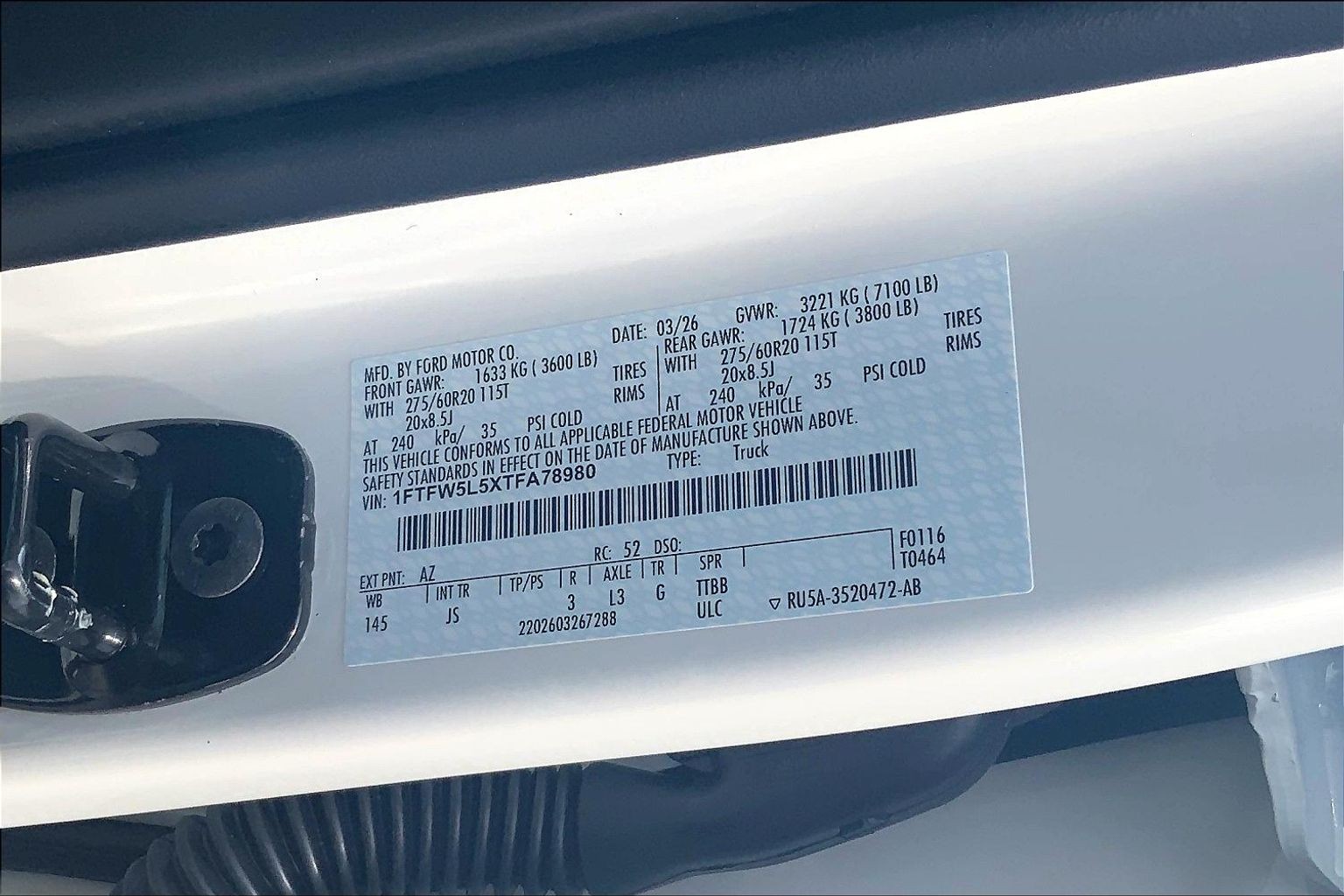 2026 Ford F-150 LARIAT Star White Metallic Tri-Coat at Lufkin Ford