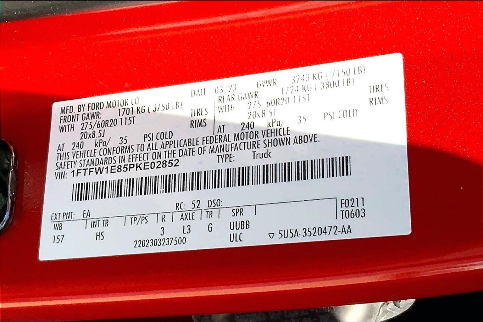 2023 Ford F-150 XL RACE RED at Lufkin Ford