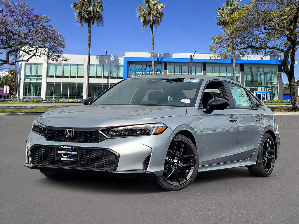 Solar Silver Metallic 2026 Honda Civic Sedan Front-Wheel Drive Continuously Variable Transmission