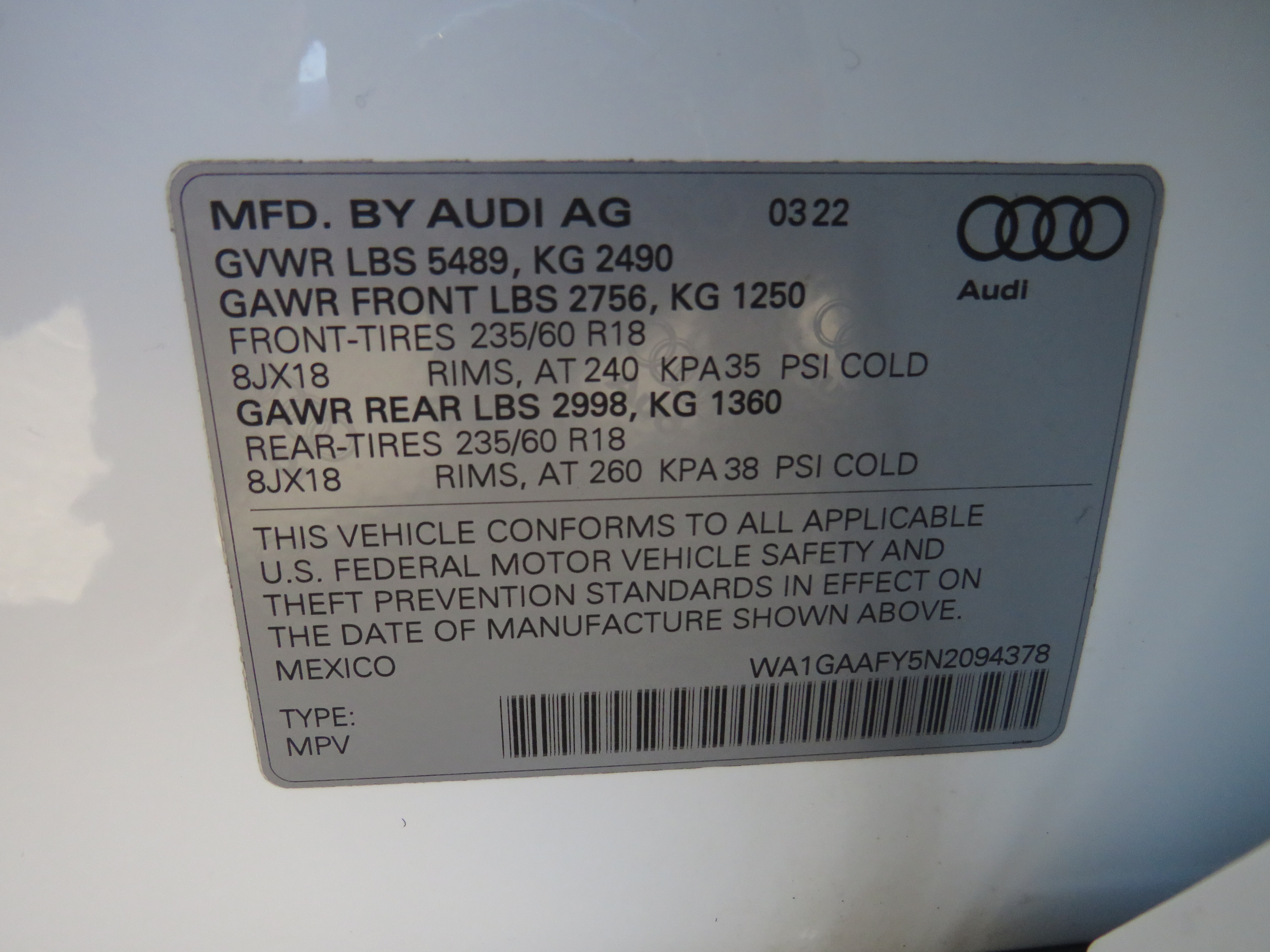Used 2022 Ibis White Audi 2.0T quattro Premium S line image 8