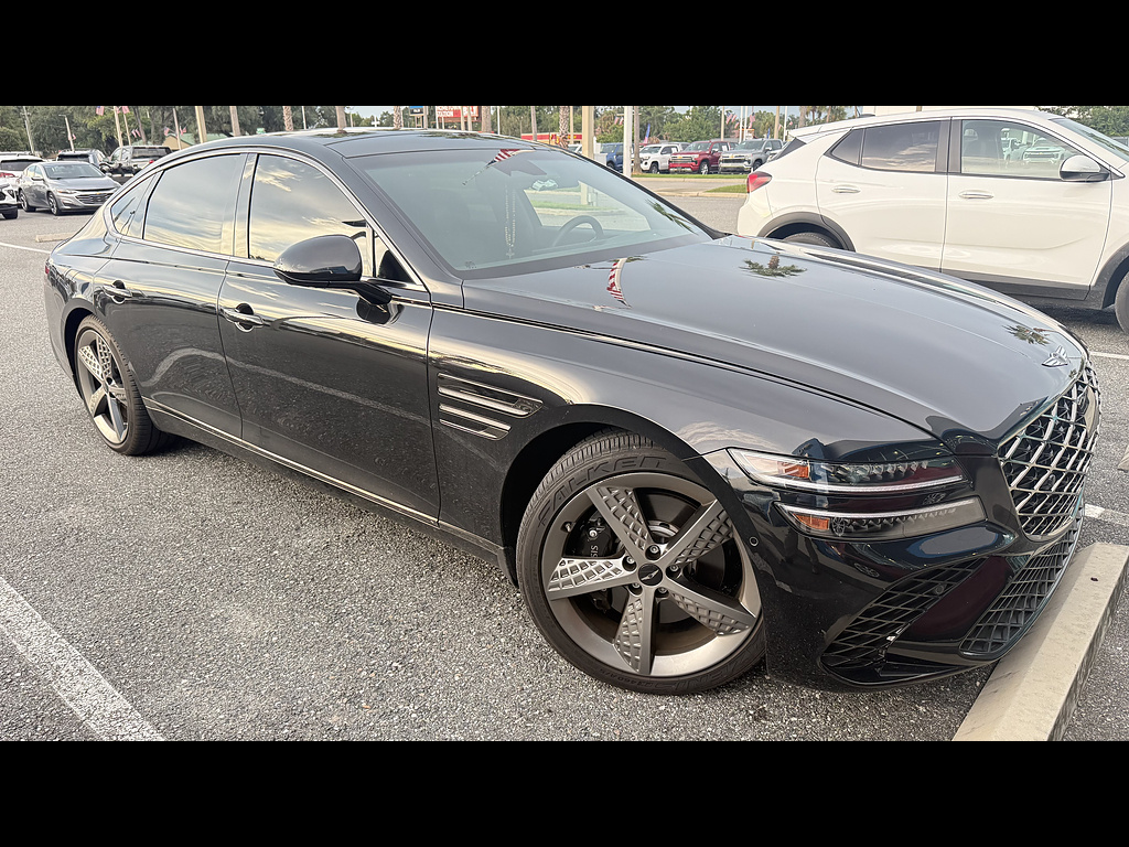 Vik Black Metallic 2025 Genesis G80 Sedan All-Wheel Drive 8-Speed Automatic