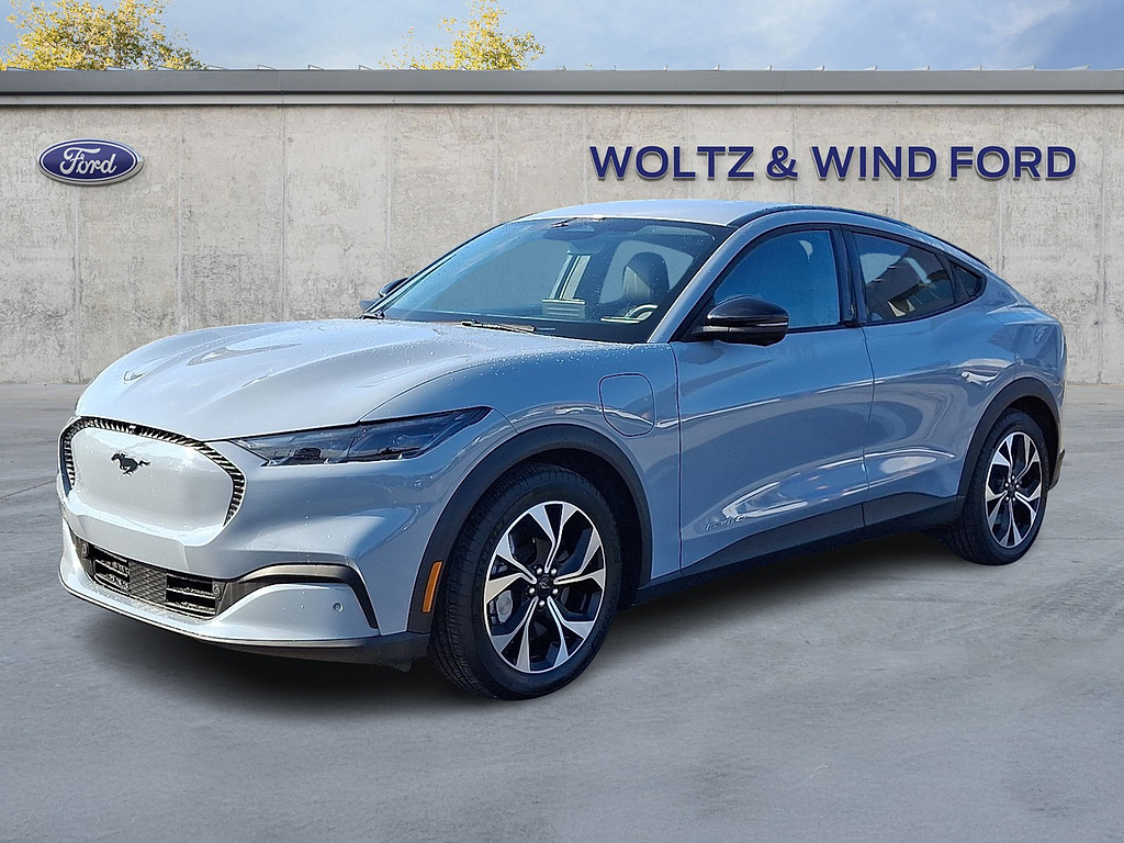 2025 Ford Mustang Mach-E Select Glacier Gray Metallic Tri-Coat at Woltz & Wind Ford