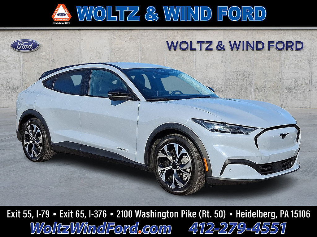 2025 Ford Mustang Mach-E Select Glacier Gray Metallic Tri-Coat at Woltz & Wind Ford