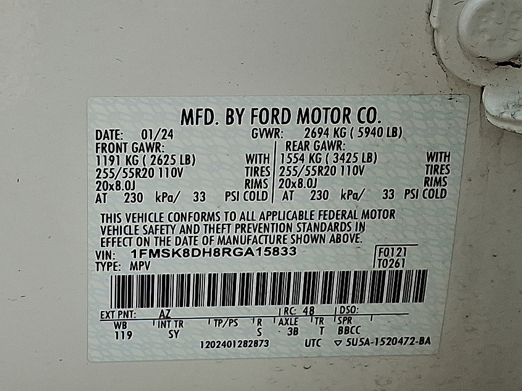 2024 Ford Explorer XLT Star White Metallic Tri-Coat at Washington Ford