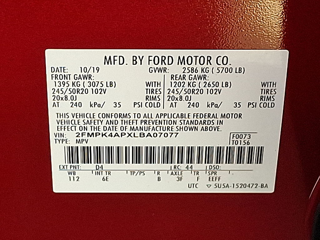 2020 Ford Edge ST Rapid Red Metallic Tinted Clearcoat at Lake View Ford
