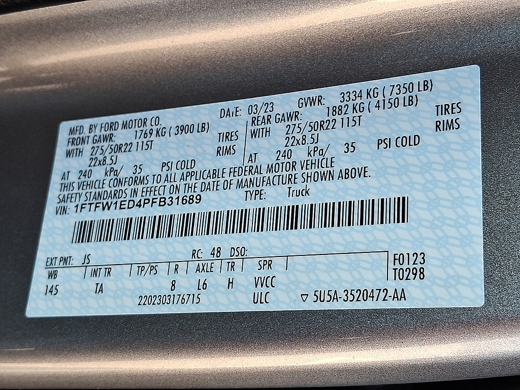 2023 Ford F-150 Limited Iconic Silver at Woltz & Wind Ford