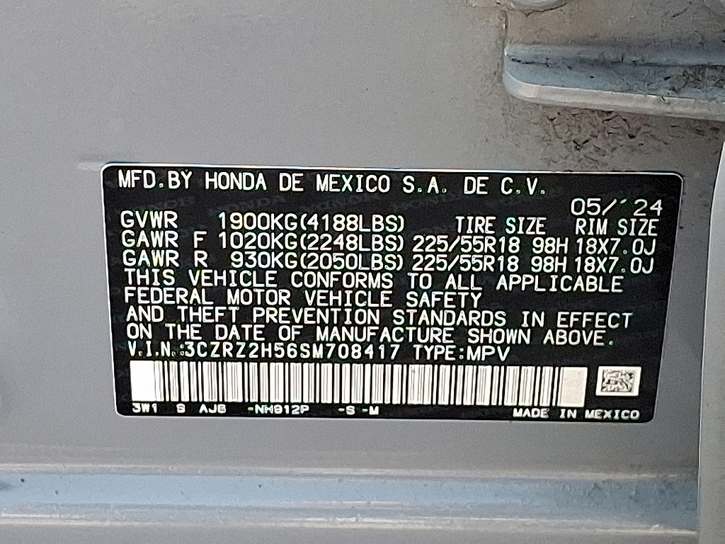 2025 Honda HR-V Sport Urban Gray Pearl at Washington Ford