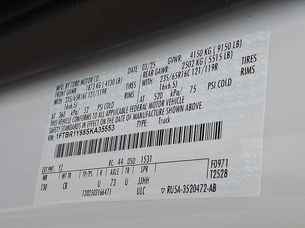 2025 Ford Transit Cargo Van 250 Oxford White at Town & Country Ford