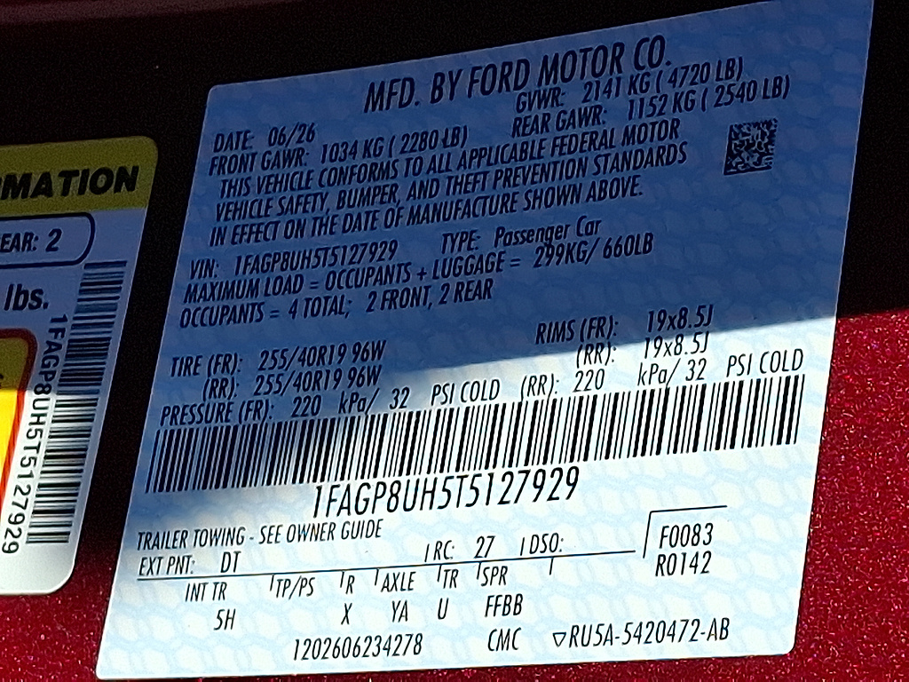 2026 Ford Mustang EcoBoost Premium RED at Woltz & Wind Ford