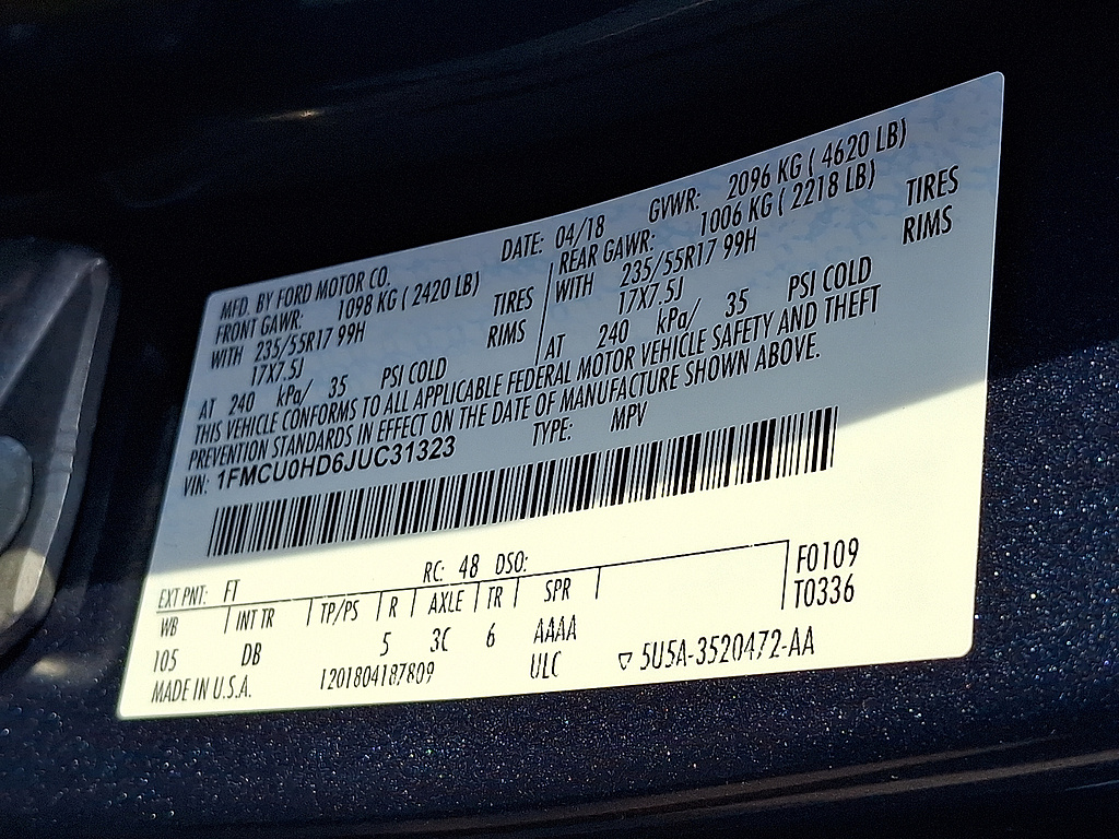2018 Ford Escape SEL Blue at Altoona Honda