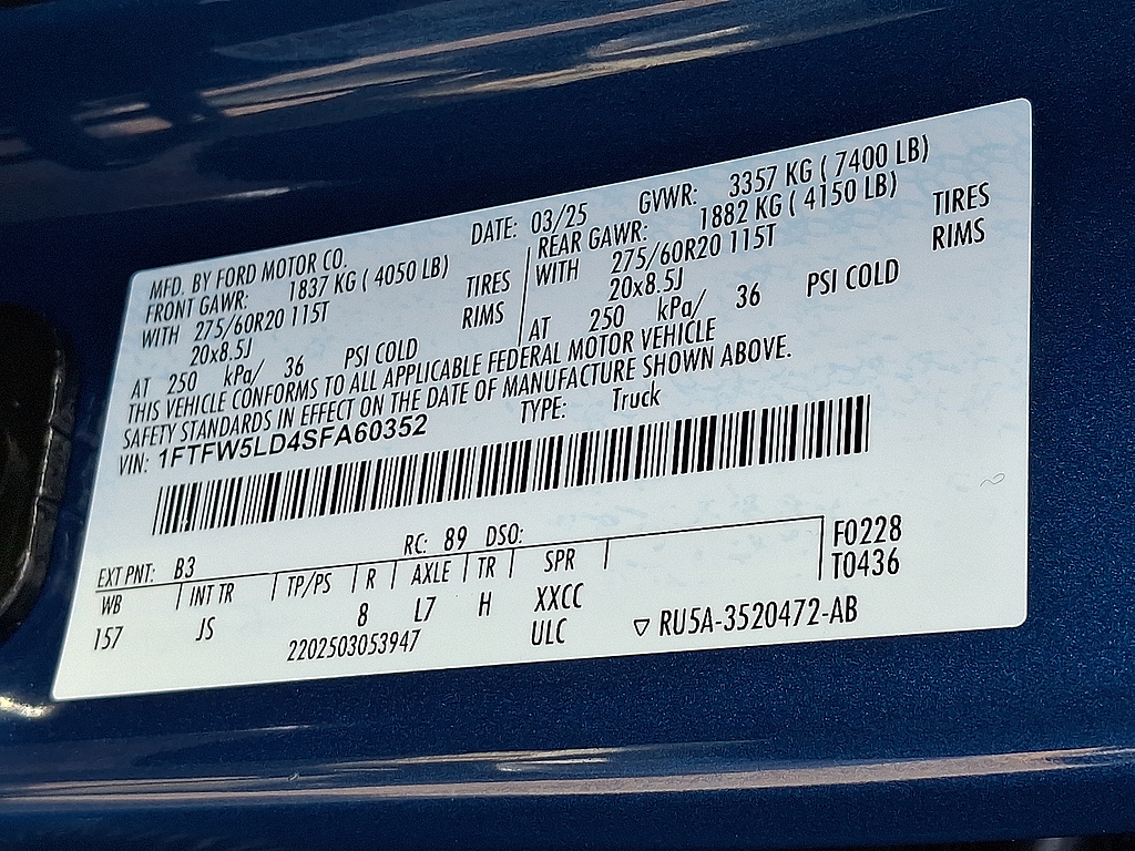 2025 Ford F-150 Lariat Atlas Blue at Woltz & Wind Ford