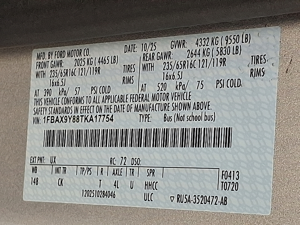 2026 Ford Transit Passenger Wagon 350 XLT Ingot Silver at Woltz & Wind Ford