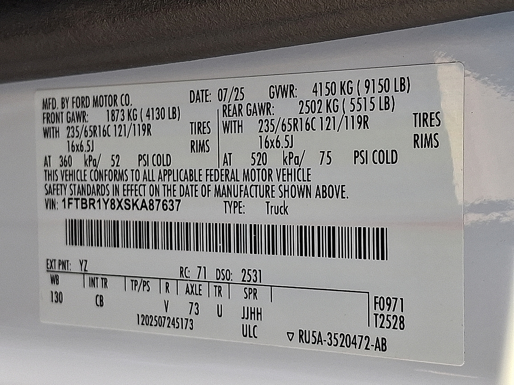 2025 Ford Transit Cargo Van 250 Oxford White at Town & Country Ford