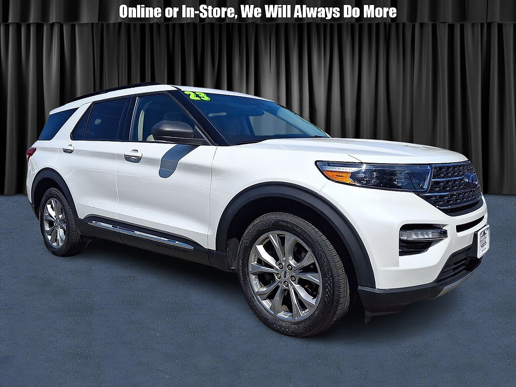Star White Metallic Tri-Coat 2023 Ford Explorer SUV / Crossover All-Wheel Drive Automatic