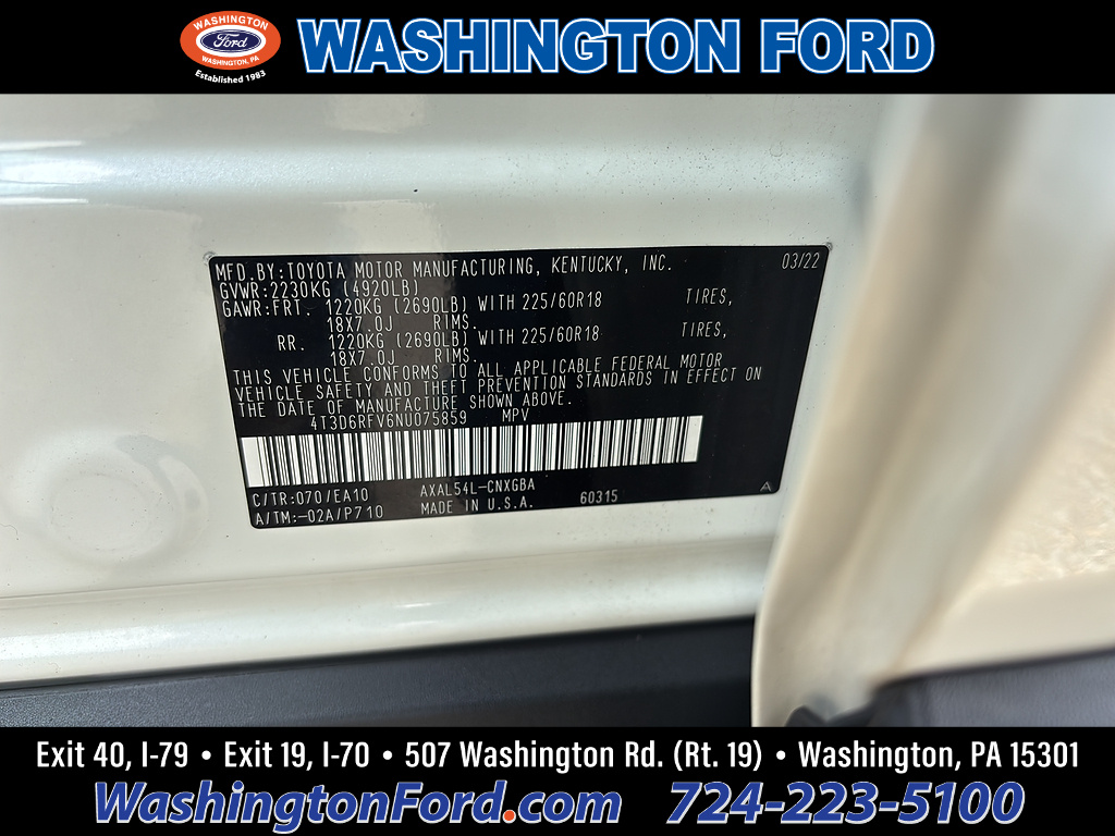 2022 Toyota RAV4 Limited Blizzard Pearl at Rick Weaver Chevrolet