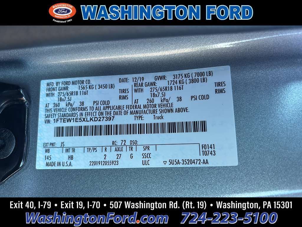 2020 Ford F-150 Lariat Iconic Silver at Woltz & Wind Ford