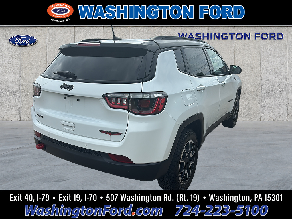 2024 Jeep Compass Trailhawk Bright White Clear Coat at Three Rivers CJD