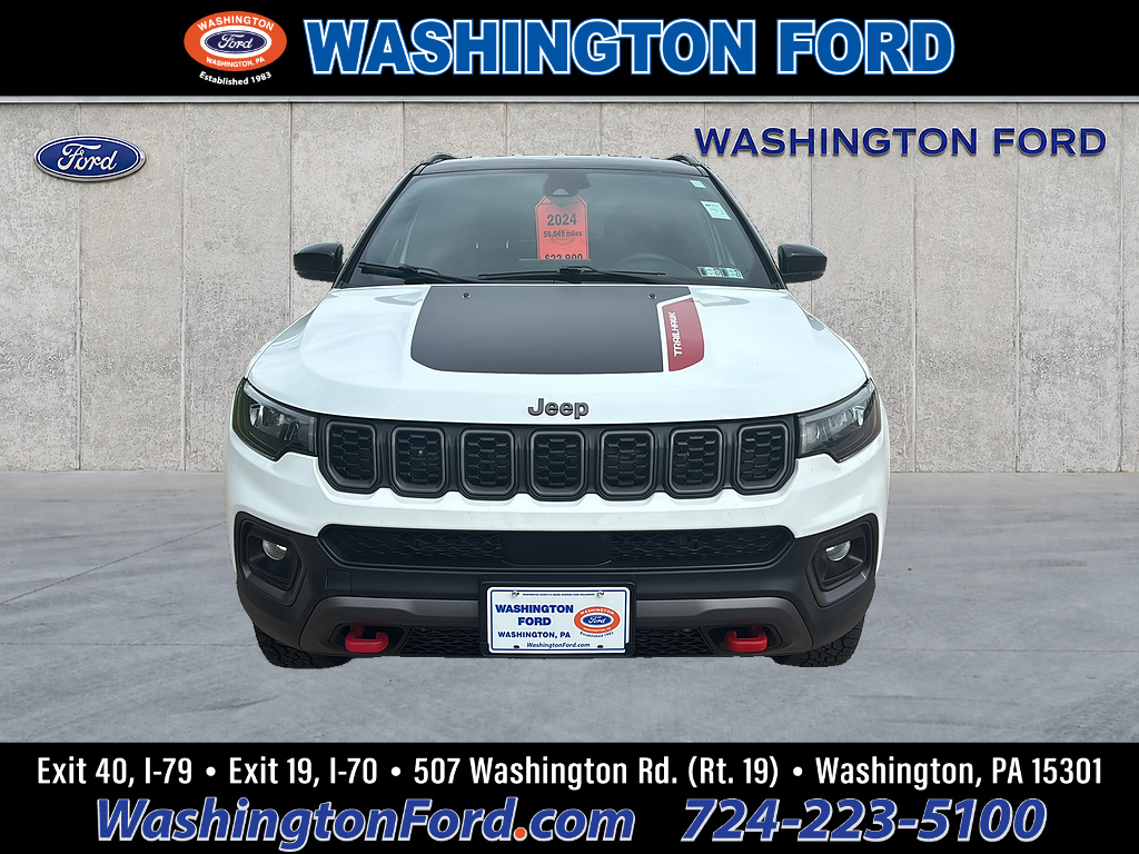 2024 Jeep Compass Trailhawk Bright White Clear Coat at Three Rivers CJD