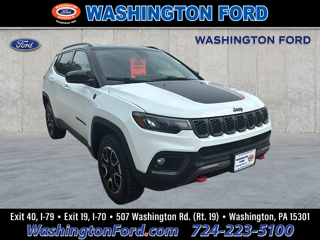 2024 Jeep Compass Trailhawk Bright White Clear Coat at Three Rivers CJD