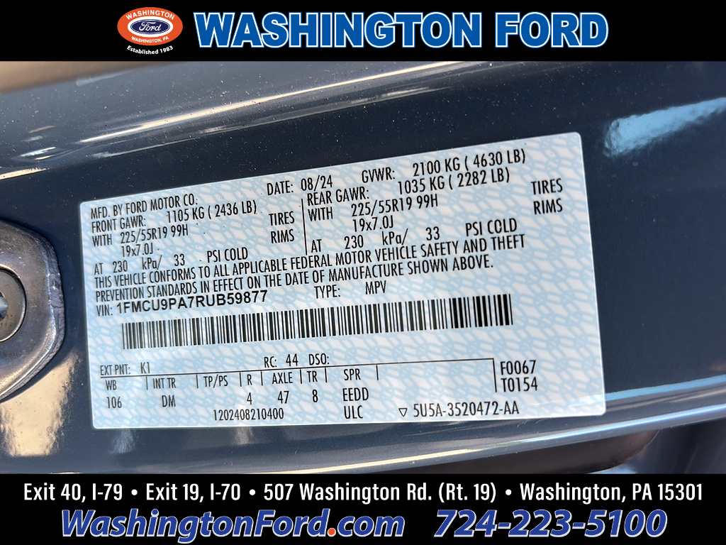2024 Ford Escape ST-Line Elite Vapor Blue at Bud's Auto Sales