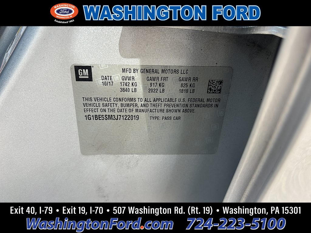 2018 Chevrolet Cruze LT Auto Silver Ice Metallic at Woltz & Wind Ford