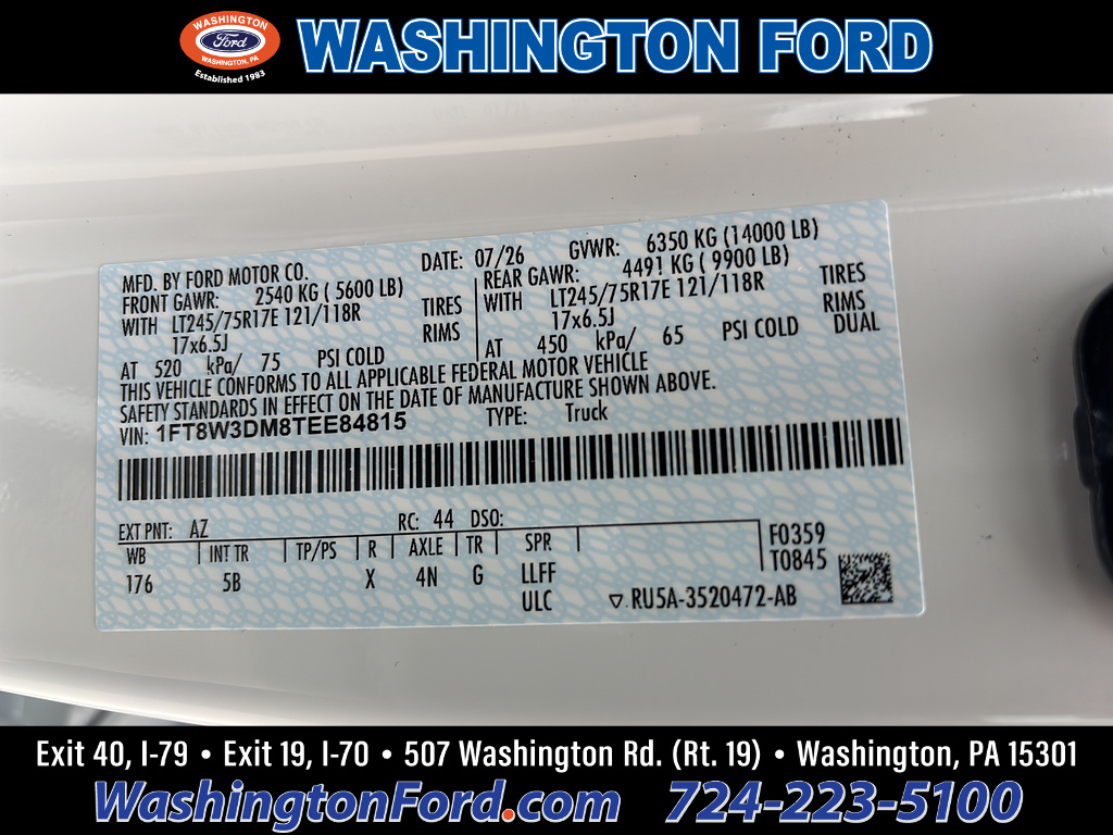 2026 Ford Super Duty F-350 DRW LARIAT Star White Metallic Tri-Coat at Washington Ford