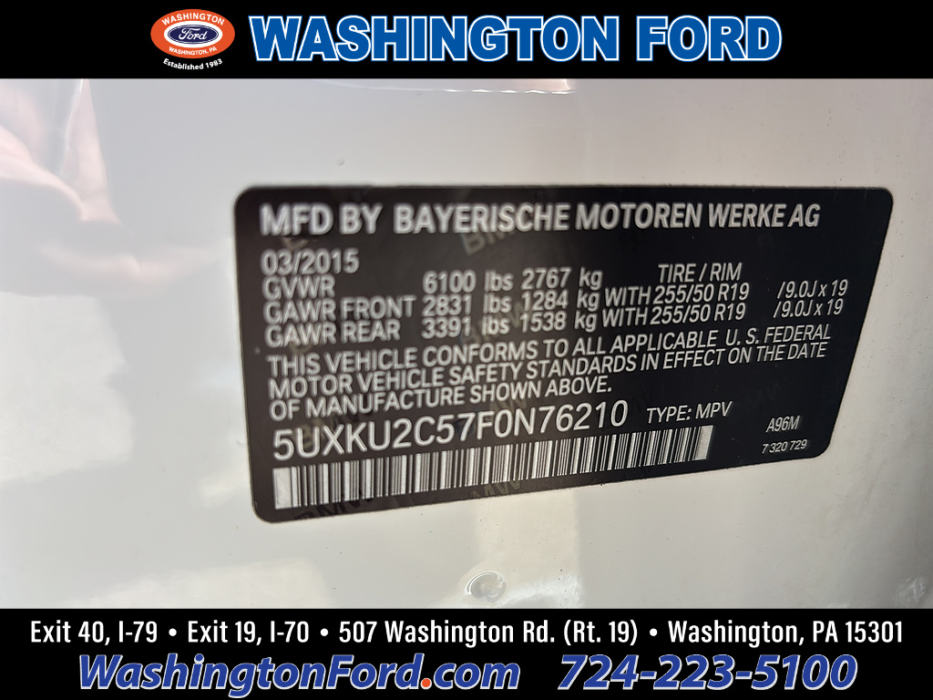 2015 BMW X6 xDrive 35i xDrive35i WHITE at Cochran Mazda