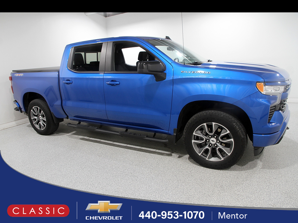Blue 2023 Chevrolet Silverado 1500 Pickup Truck Four-Wheel Drive Automatic