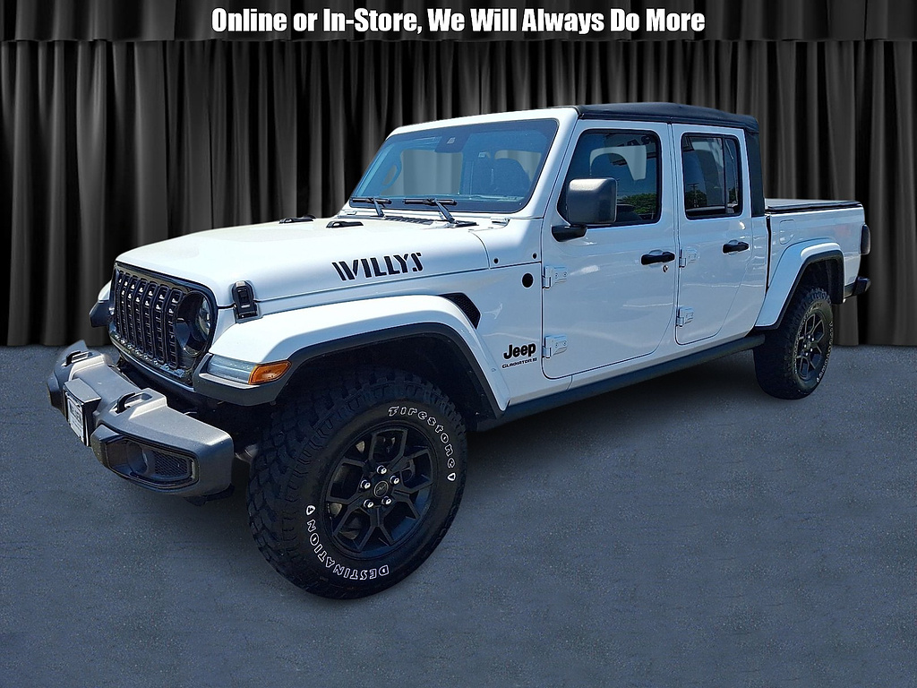 Bright White Clear Coat 2025 Jeep Gladiator Pickup Truck Four-Wheel Drive 8-Speed Automatic