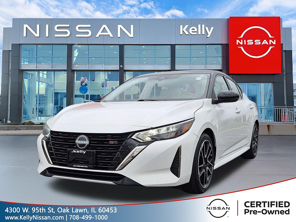 Aspen White/Super Black 2024 Nissan Sentra Sedan Front-Wheel Drive Continuously Variable Transmission